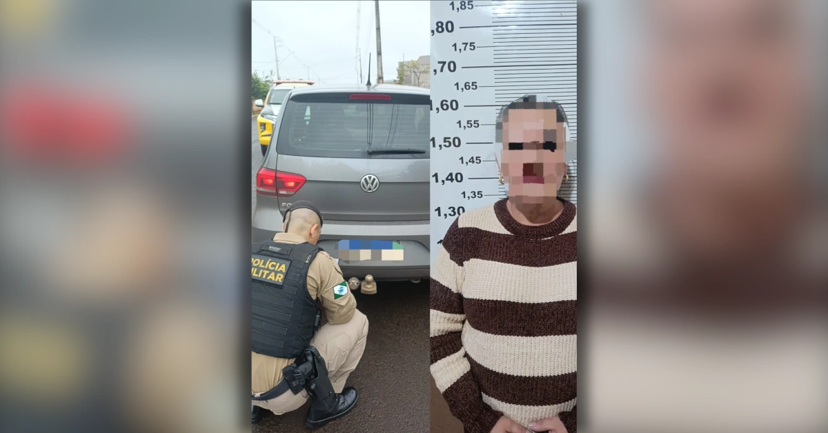 Mulher presa em Jaguapitã durante abordagem policial por mandado de prisão relacionado a estelionato