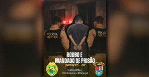 Polícia Militar durante atendimento de roubo em Santa Fé PR