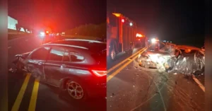 Acidente grave PR-444 em Mandaguari mobiliza socorristas do Samu e Siate após colisão violenta entre dois veículos na rodovia.