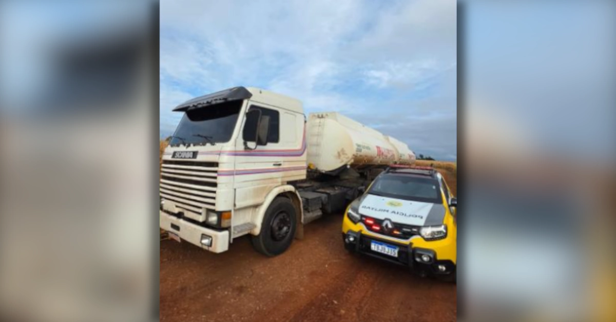 carreta roubada e encontrada em Arapongas abandonada em carreador às margens da PR-444 após motorista ser rendido por criminosos armados